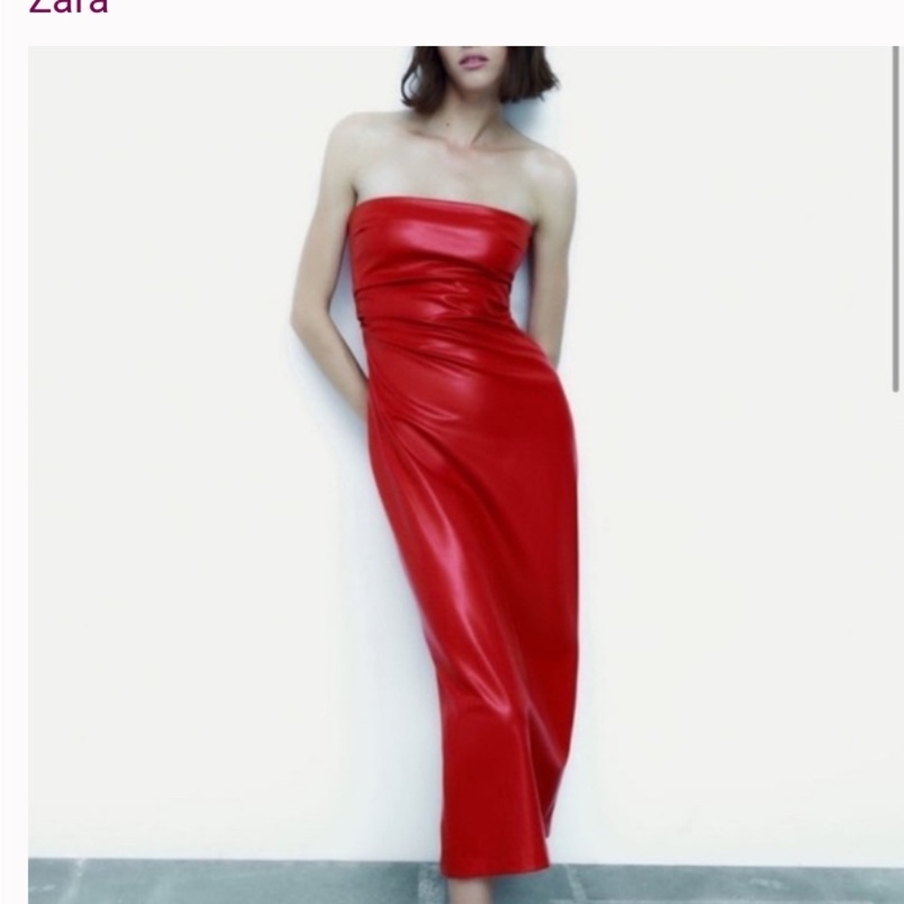 Zara Women's Red Strapless Dress - Picture 9 of 12